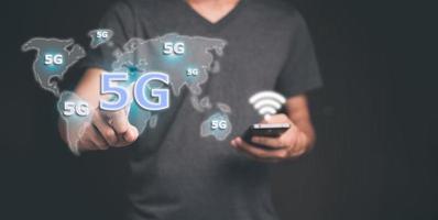 Ilustração do sistema de distribuição de sinal 5g foto