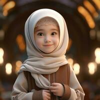 lindo feliz muçulmano crianças sorridente foto