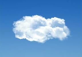 solteiro nuvem isolado sobre azul céu fundo. branco fofo nuvem foto, lindo nuvem forma. clima conceito foto