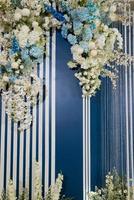 fundo de pano de fundo de casamento, decoração de flores foto