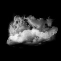 branco nuvem isolado sobre Preto fundo foto