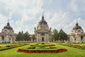 Budapeste, Hungria - Junho 20 2018 - Szechenyi térmico banho foto