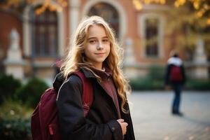 menina ir para escola foto