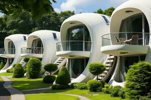 branco futurista casas - ai generativo foto