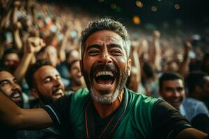 marroquino futebol fãs a comemorar uma vitória foto