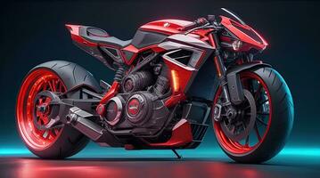 conceptual Projeto do uma personalizadas motocicleta isolado em vários fundo foto