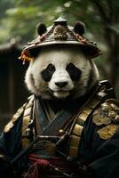 retrato samurai panda,ai generativo foto