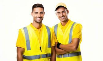 dois limpeza trabalhadores. foto