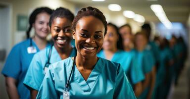 médico coisa dentro azul uniforme foto