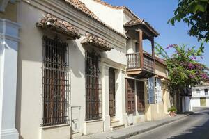 lindo colonial rua do cartagena de índias. foto