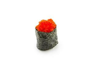 gunkan tobiko Sushi japonês Comida isolado em branco fundo foto