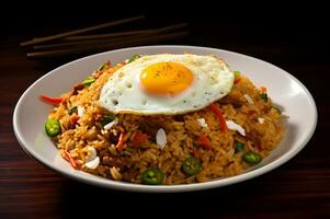 nasi Goreng uma delicioso indonésio Comida foto