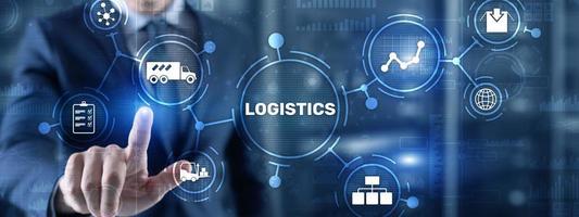 distribuição de rede logística e conceito de transporte. entrega de mercadorias
