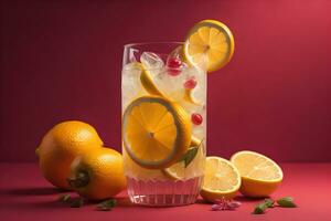 vidro do limonada com fresco limões. ai generativo foto