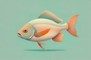 ilustração do uma peixe em uma azul fundo, vetor ilustração. ai generativo foto