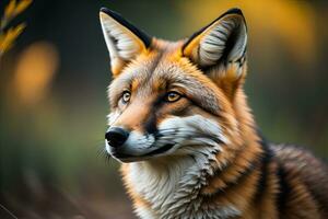 retrato do uma vermelho Raposa, vulpes vulpes. ai generativo foto