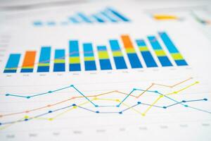 gráfico ou papel quadriculado. financeiro, conta, estatísticas e conceito de dados de negócios. foto