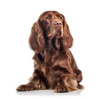 ai generativo sussex spaniel procriar cachorro isolado em uma branco fundo foto