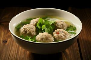 delicioso Bakso Como indonésio almôndega foto