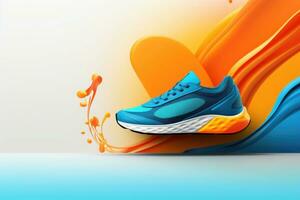 criativo brilhante colorida tênis em abstrato fundo. generativo ai foto