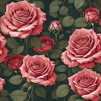 lindo rosa flor padronizar. generativo ai foto