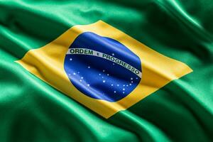 acenando bandeira do brasil. nacional símbolo do país e Estado foto