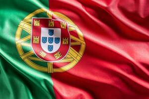 acenando bandeira do Portugal. nacional símbolo do país e Estado foto