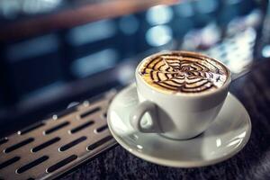 café arte artístico padronizar em café com leite ou cappuccino foto