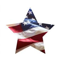 americano bandeira dentro Estrela forma isolado em branco fundo foto