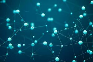 abstrato Ciência tecnologia átomo polígono azul fundo tecnologia conectar trabalho em rede rede esfera comunicação foto
