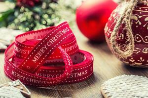 Natal. Natal fita pastelaria Pão de gengibre e decoração foto