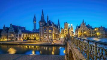 Visão do histórico cidade do centro da cidade Gante, paisagem urbana do Bélgica foto