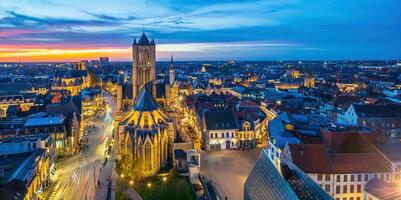 histórico cidade do centro da cidade Gante, paisagem urbana do Bélgica foto