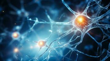 neurônios cérebro célula médico fundo foto