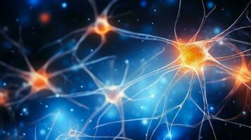 neurônios cérebro célula médico fundo foto