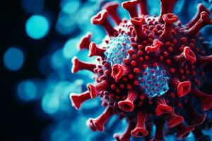 coronavírus covid-19 vírus debaixo microscópio dentro sangue amostra projetado vírus foto