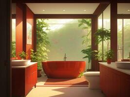 banheiro interior projeto, generativo ai foto