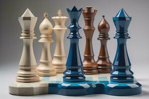 diferente xadrez peça em uma sólido cor fundo. ai generativo 27065007 Foto  de stock no Vecteezy