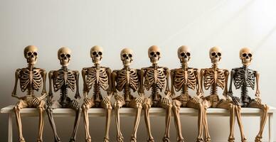 esqueletos, uma símbolo do a feriado do a morto dia das Bruxas - ai gerado imagem foto