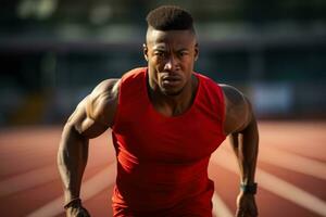 atleta correndo em rastrear foto