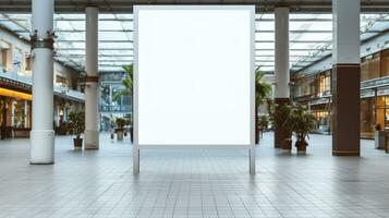 público compras Centro Shopping ou o negócio Centro propaganda borda espaço Como esvaziar em branco branco brincar tabuleta com cópia de espaço área. generativo ai foto