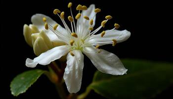 fechar acima do uma vibrante amarelo margarida, uma solteiro flor dentro natureza gerado de ai foto