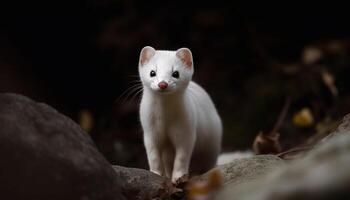 fofa gatinho sentado dentro grama, olhando às Câmera com curiosidade gerado de ai foto