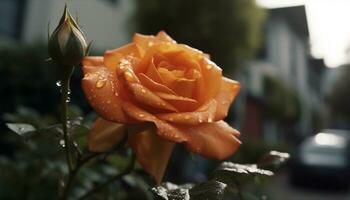 fechar acima do uma vibrante amarelo flor, exibindo Está beleza dentro natureza gerado de ai foto