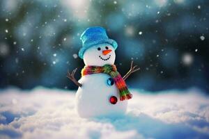 fofa inverno boneco de neve geada. gerar ai foto
