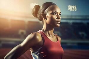 atleta africano jovem mulher. gerar ai foto