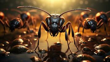 sondagem para dentro a maravilhas do formigas colaborativo esforços. a fascinante mundo do formiga trabalho em equipe foto