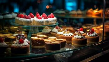 caseiro gourmet bolos de copo com fresco fruta decoração, indulgente e doce gerado de ai foto