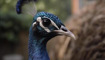 majestoso pavão monitores vibrante cores, elegância, e beleza dentro natureza gerado de ai foto