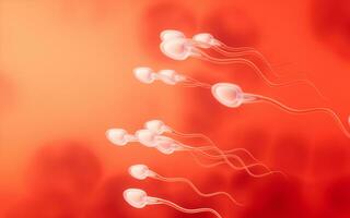 humano esperma células, 3d Renderização. foto